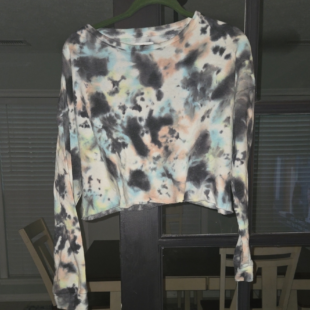 Colsie Multicolor Tie-Dye Crop Sweatshirt